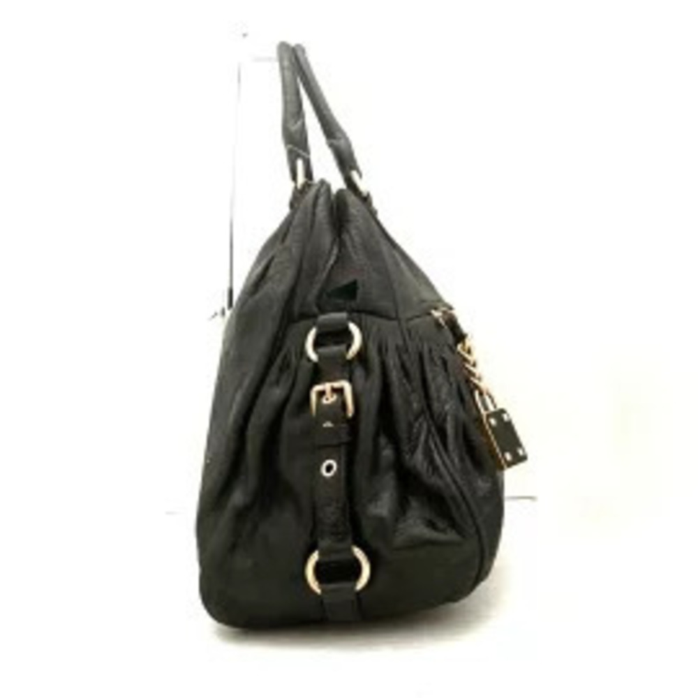 Miu Miu Gathered Tote Bag Black Leather